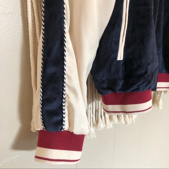 Anthropologie paper crane velvet bomber jacket M - Picture 6 of 8